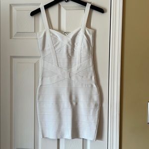 White bandage mini dress